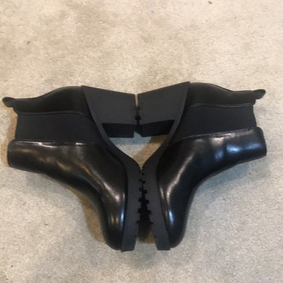 Celia Black Chunky 3 Inch Heel Pull On Ankle Boots-Size 9 - Picture 7 of 9